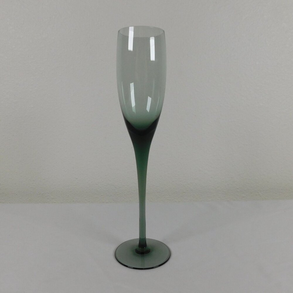 Sasaki Hampton Smoke Crystal Champagne Flute 10 1/2 in tall Smooth Stem